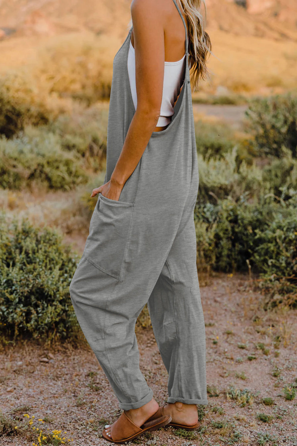 V-Neck Sleeveless Jumpsuit