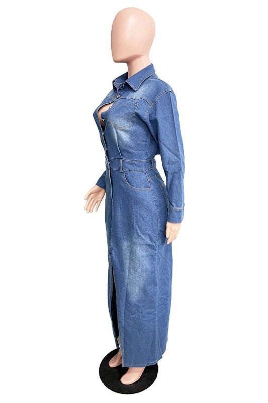 Long Denim Maxi Dress