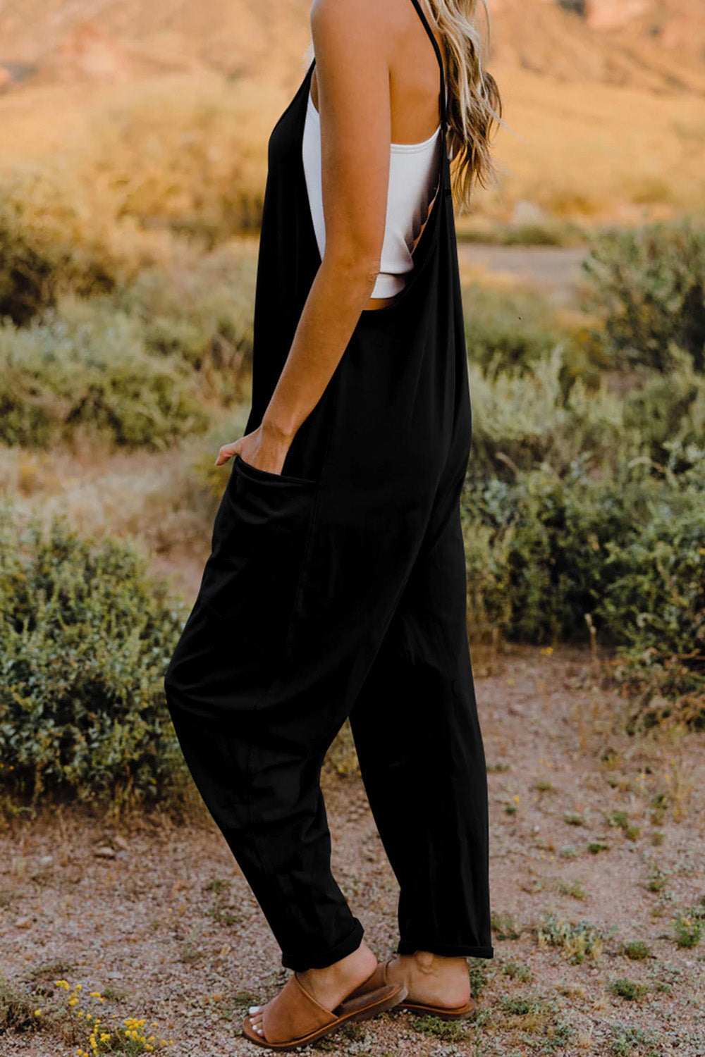 V-Neck Sleeveless Jumpsuit