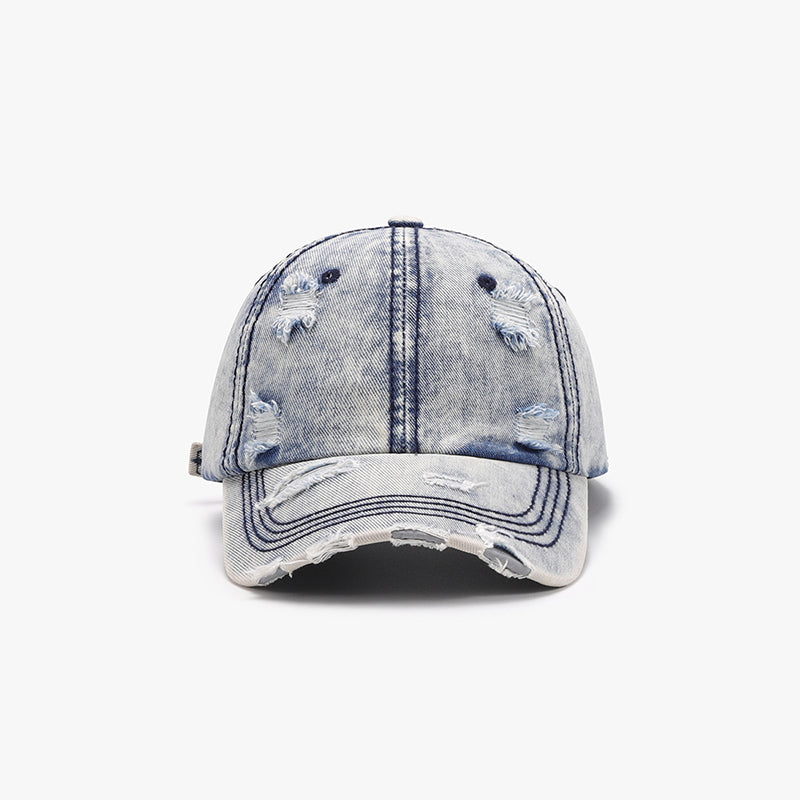 Distressed Denim Baseball Cap