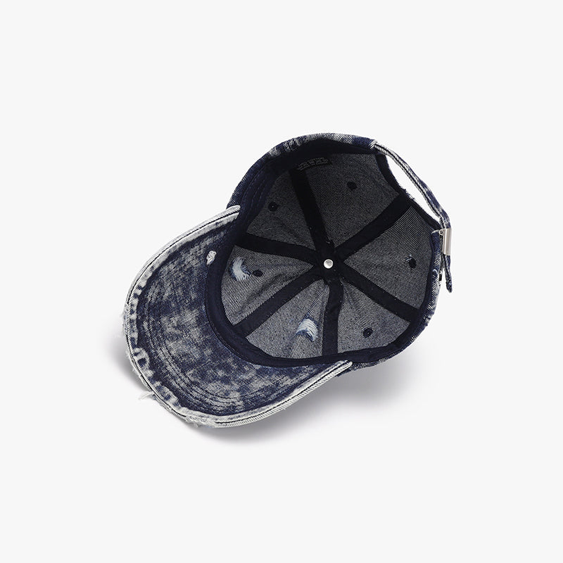 Distressed Denim Baseball Cap