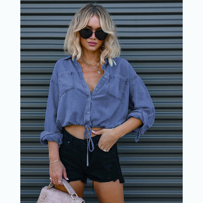 Loose fit Denim Shirt with Dual Pockets