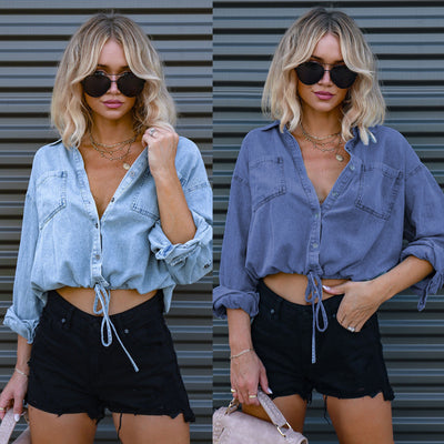 Loose fit Denim Shirt with Dual Pockets