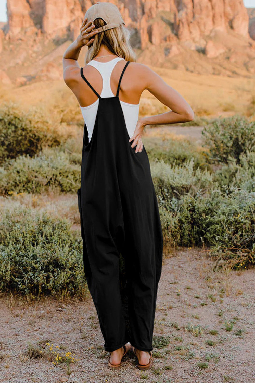 V-Neck Sleeveless Jumpsuit