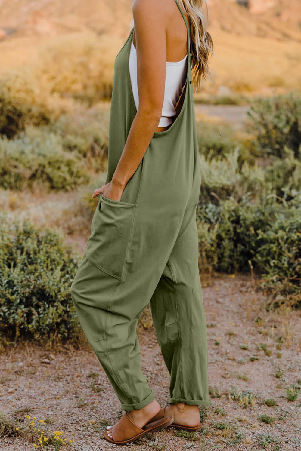 V-Neck Sleeveless Jumpsuit