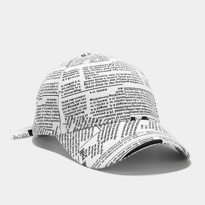 Newspaper Printed Baseball Cap