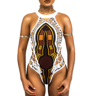 African Print One Piece Swimsuit