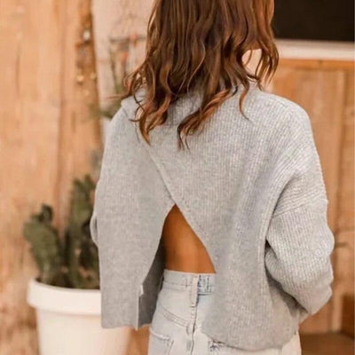 Backless Knitted Sweater