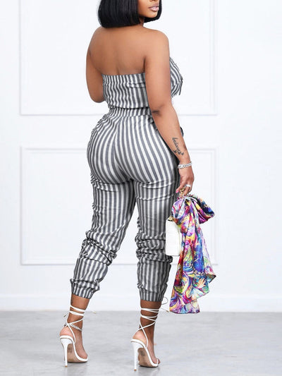 Casual Striped Jumpsuit